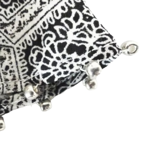 $168 Anthropologie Maxi Dress 6 Medium Silver Balls Trim Halter Tiered Bodice - Picture 3 of 16